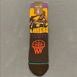 Stance LeBron James Lakers Casual Socks - Yellow, Purple, Black